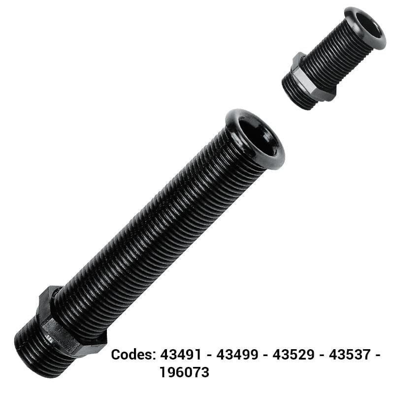 Thru-Hull Threaded, w/ Stand. Flange, 7/8,Int.Ø22mm, L155mm,White