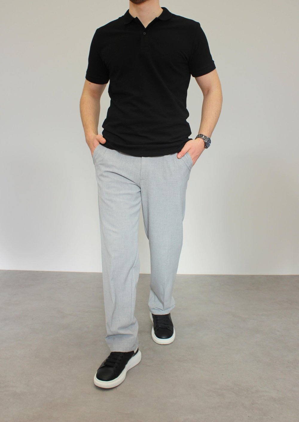 BAGGY KUMAŞ PANTOLON GRİ