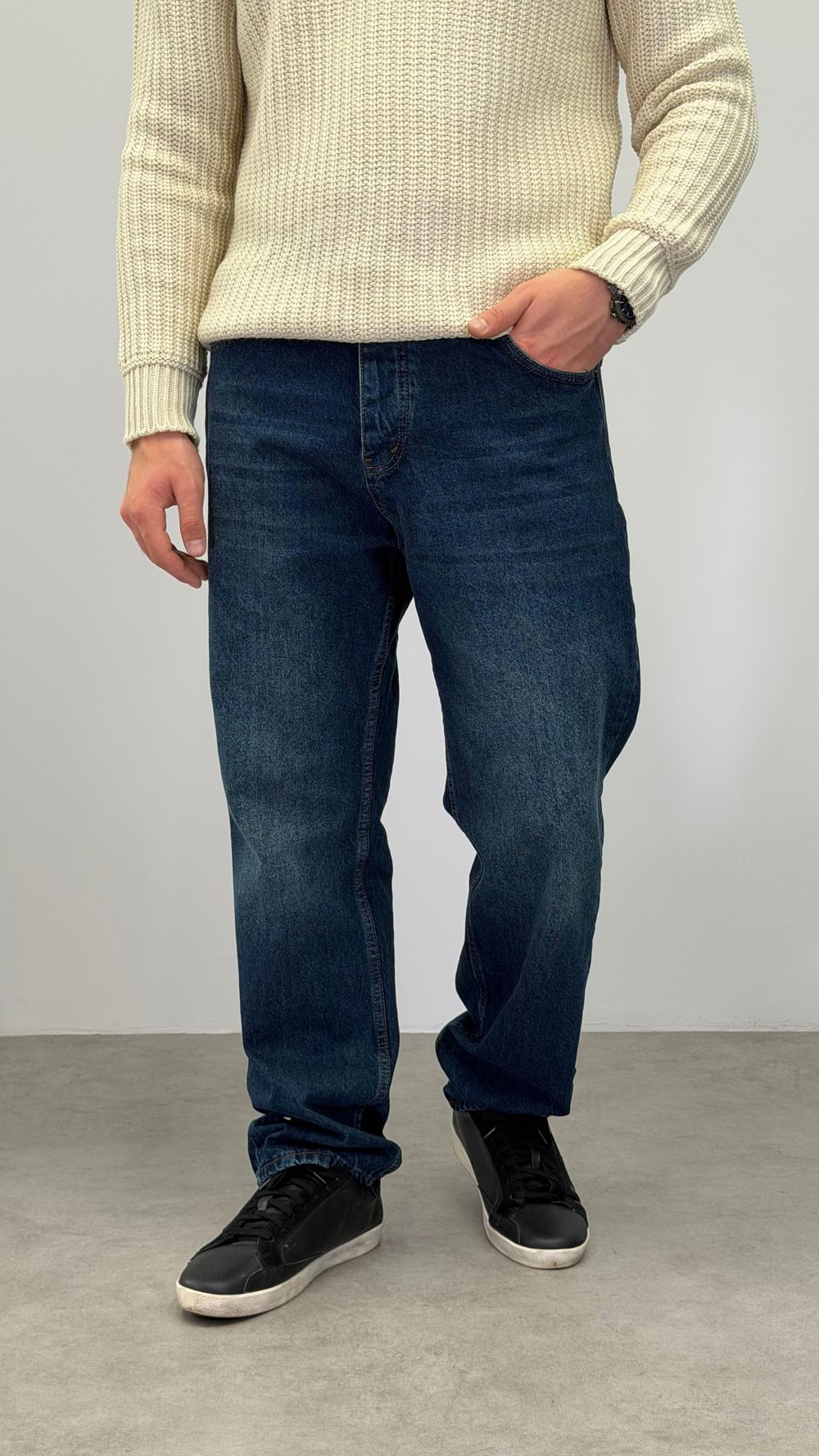 BAGGY YEŞİL YIKAMALI JEAN 