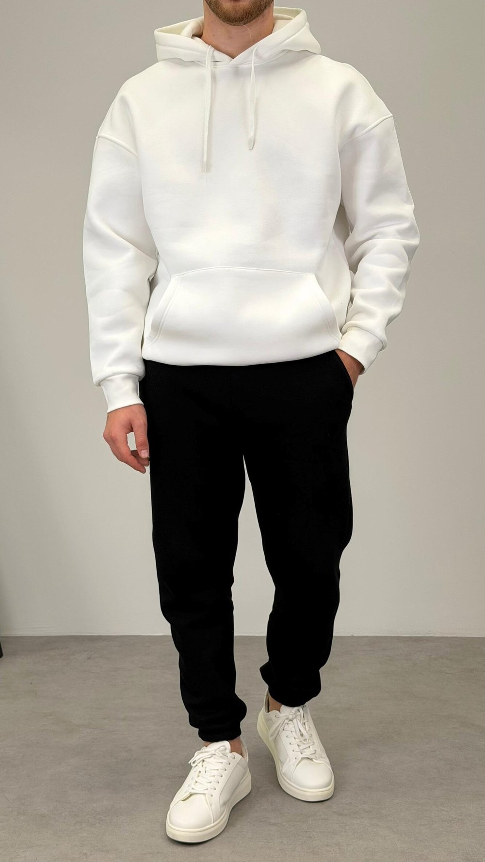 KAPŞONLU SWEATSHIRT BEYAZ