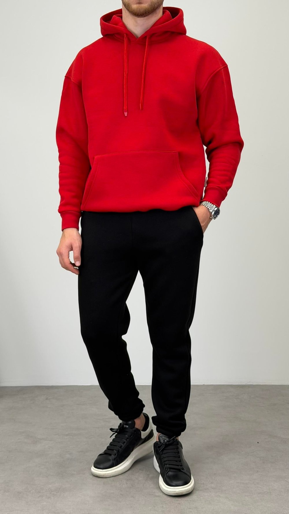 KAPŞONLU SWEATSHIRT KIRMIZI