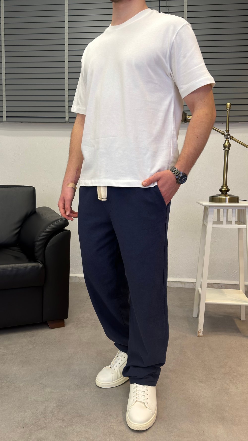 NAKIŞLI BAGGY PANTOLON LACİVERT