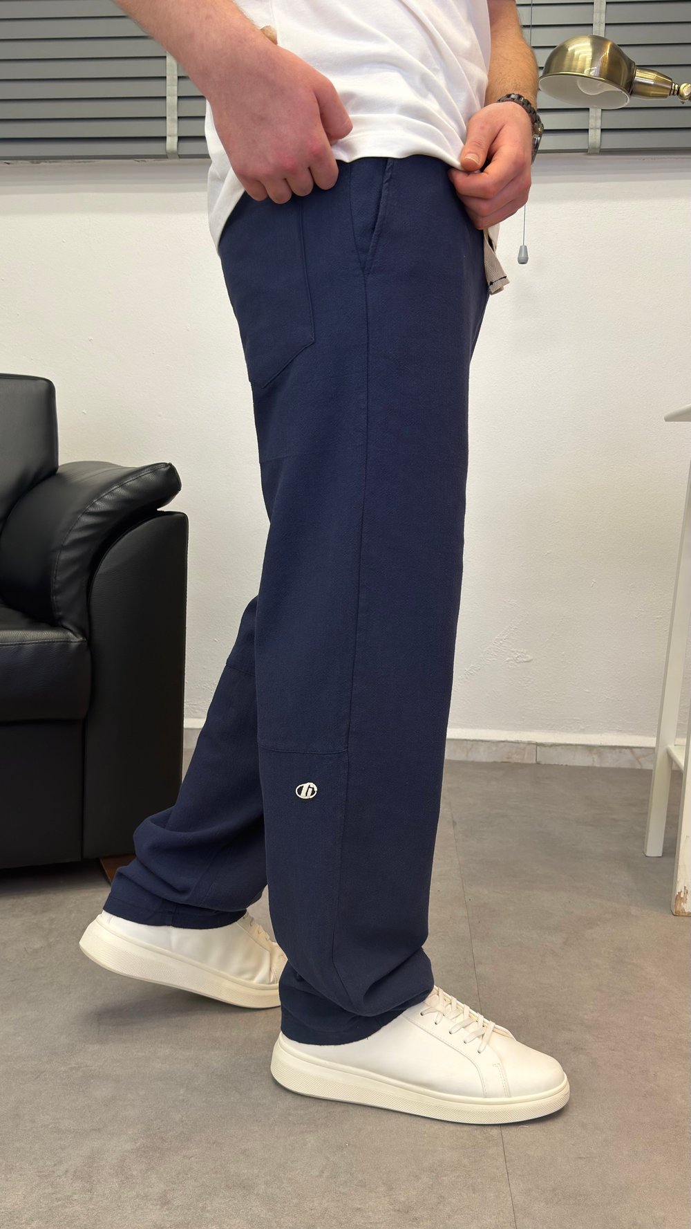 NAKIŞLI BAGGY PANTOLON LACİVERT
