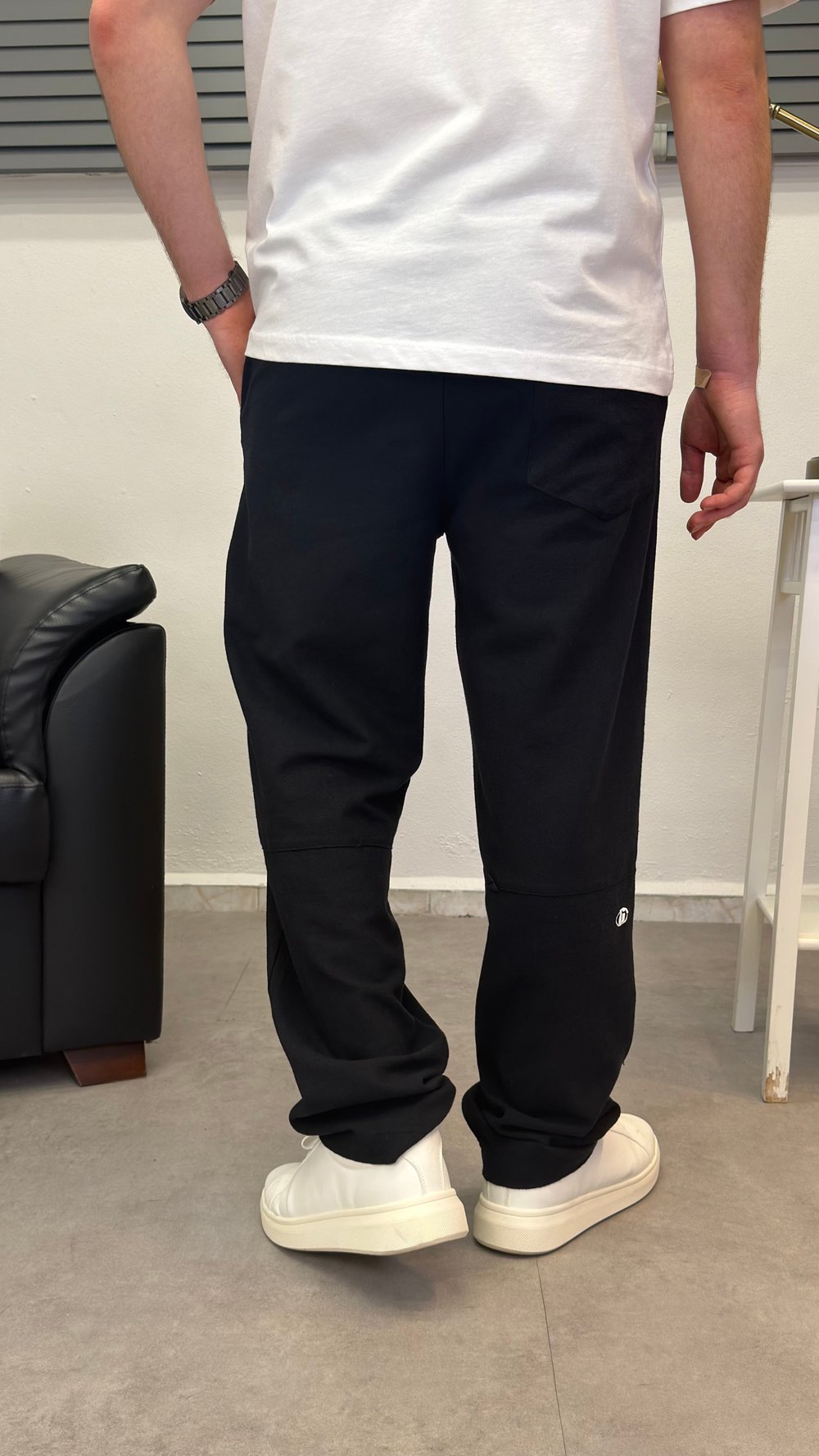 NAKIŞLI BAGGY PANTOLON SİYAH