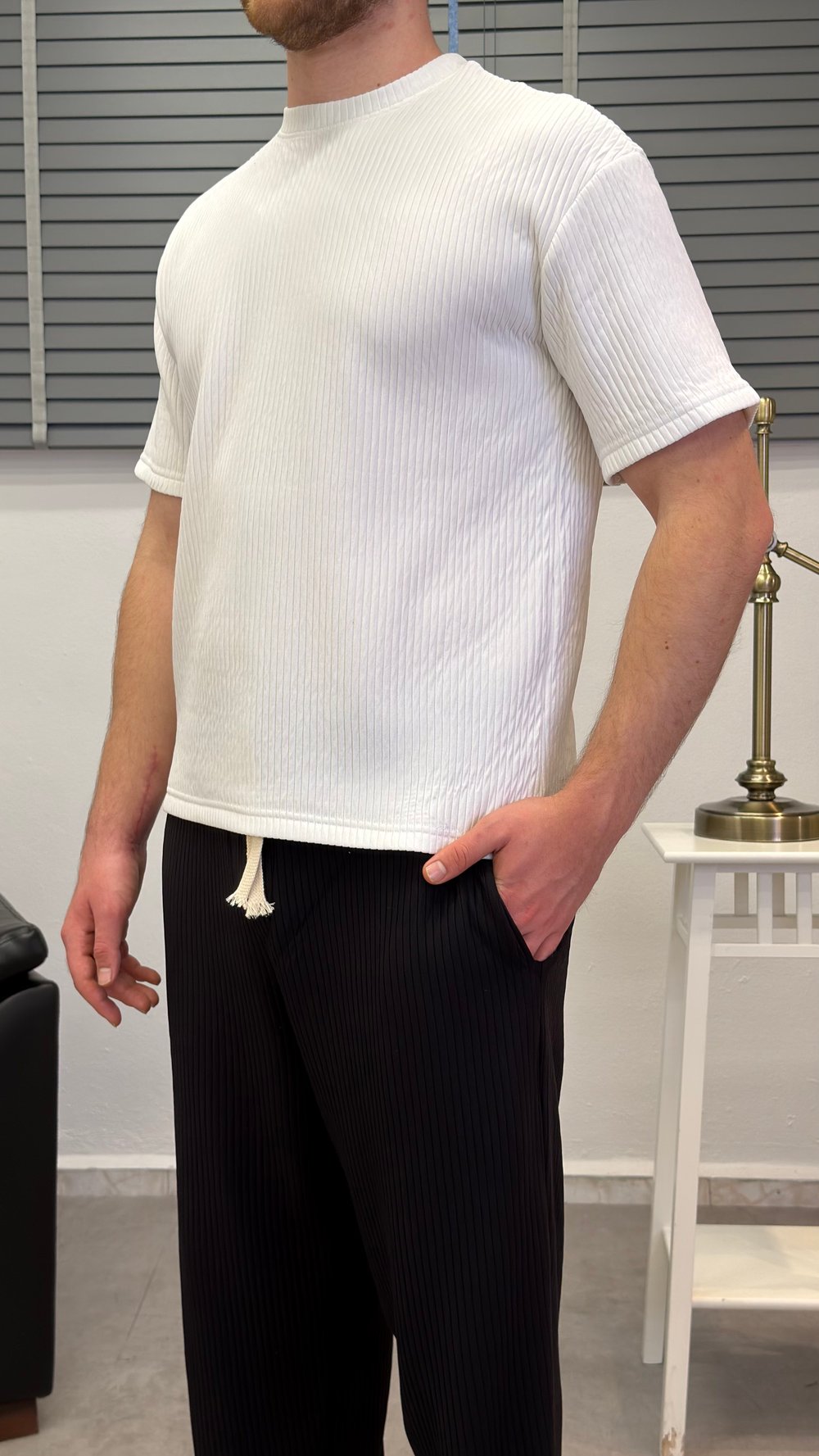 OTTOMAN KUMAŞ T-SHIRT BEYAZ