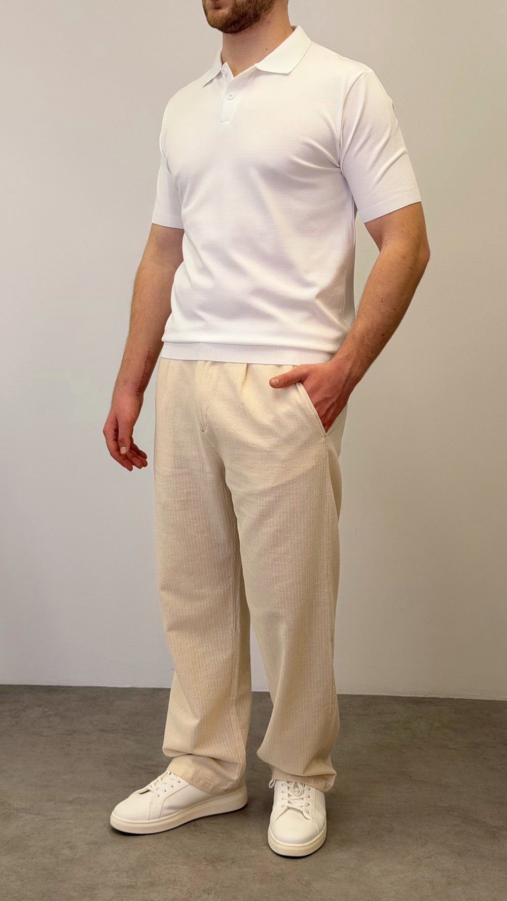 REGULAR POLO YAKA T-SHIRT BEYAZ