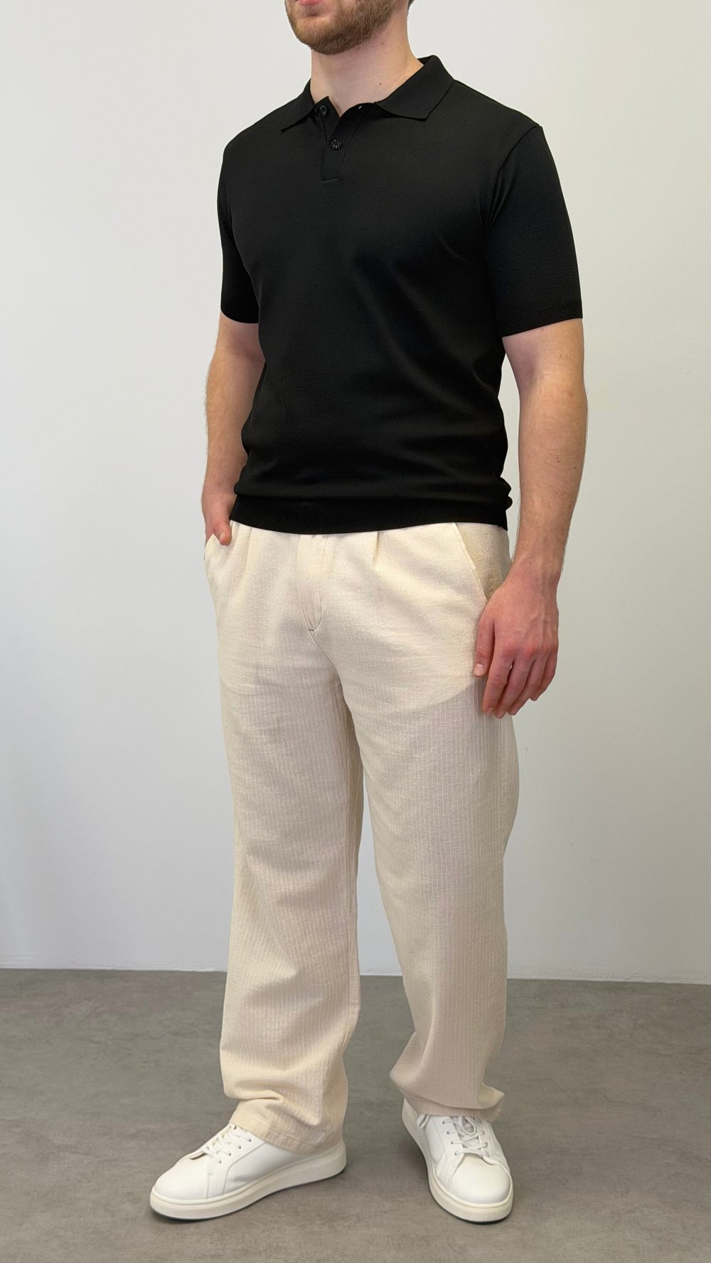 REGULAR POLO YAKA T-SHIRT SİYAH