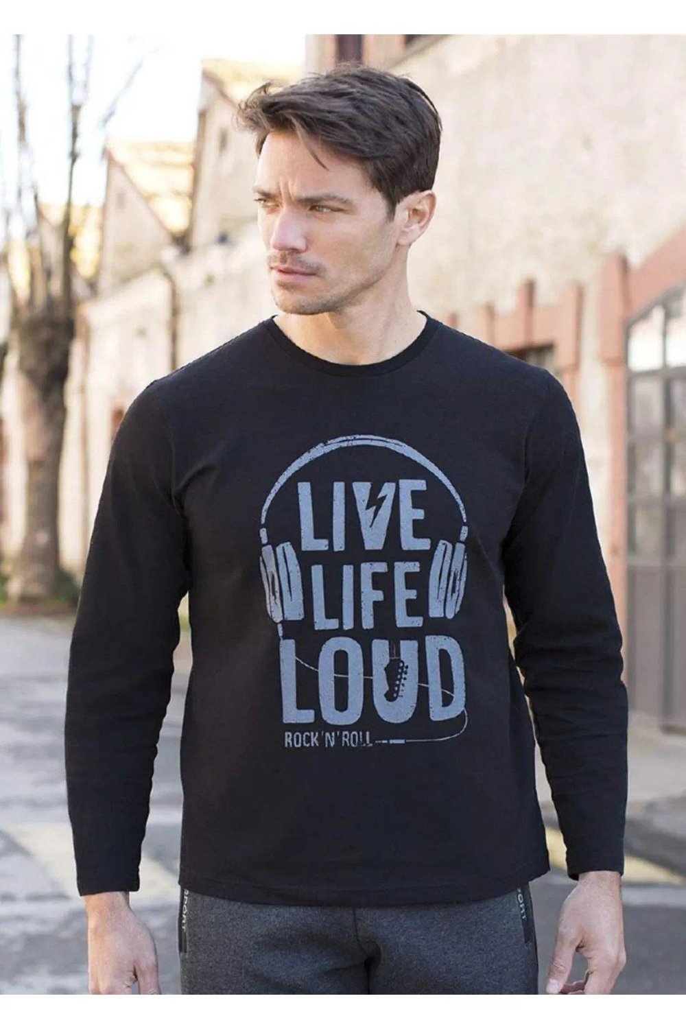 Baskılı Süprem Bisiklet Yaka Sweatshirt