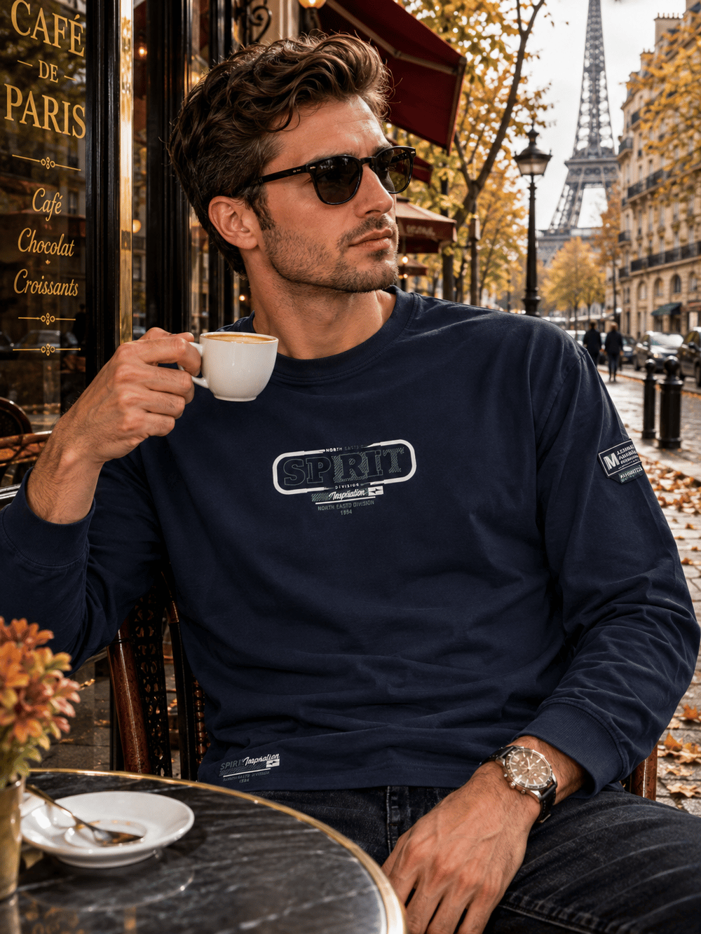 Erkek Baharlık Yuvarlak Yaka Sweatshirt 