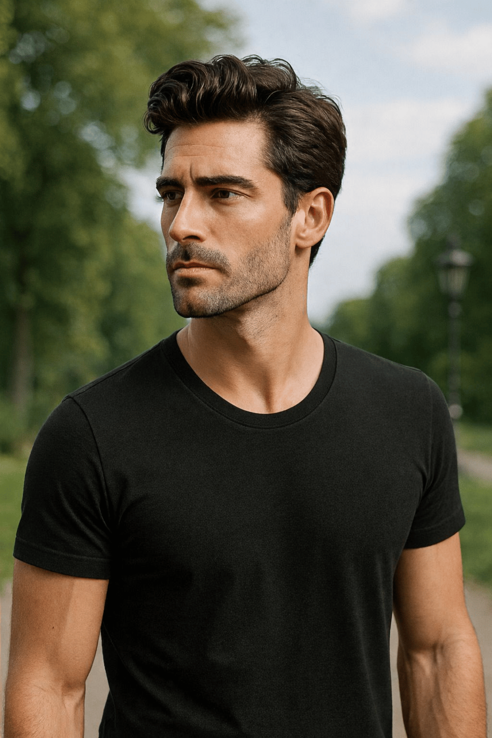 Erkek Bisiklet Yaka Regular Fit %100 Pamuk Tişört Spor T-shirt