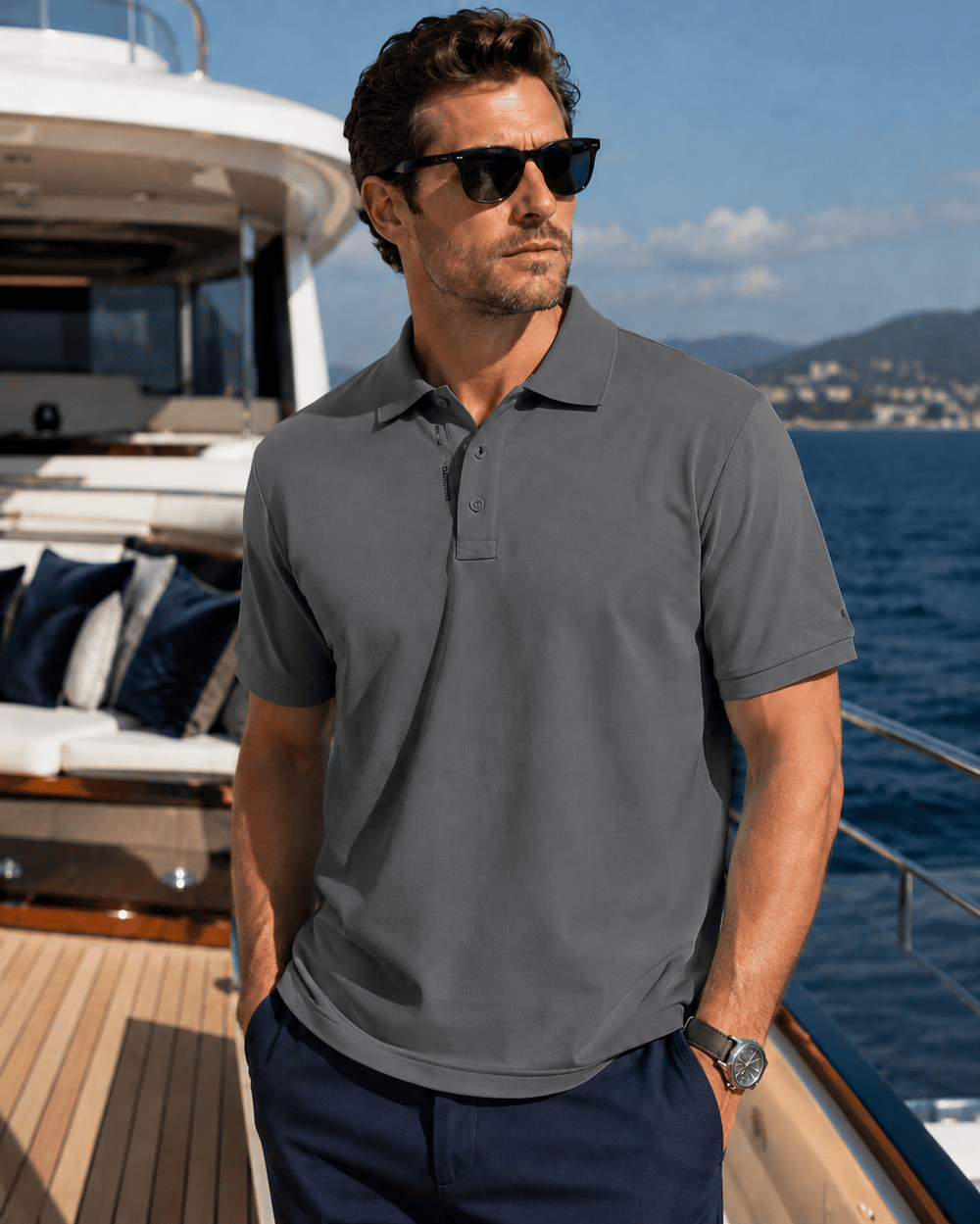 Erkek Pike Polo Yaka Tişört Yazlık T-shirt