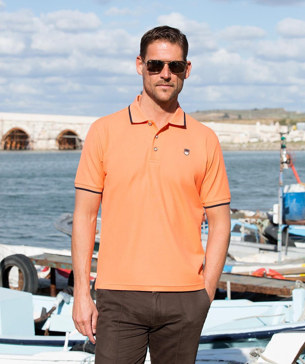 Masimar Nakış Detaylı Düğmeli %100 Pamuk Polo Yaka Erkek T-shirt
