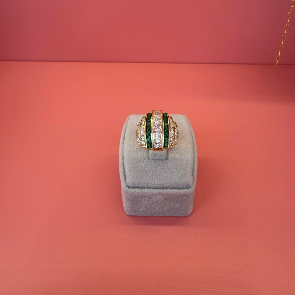 MIRANDA GREEN DIAMOND GOLD YÜZÜK