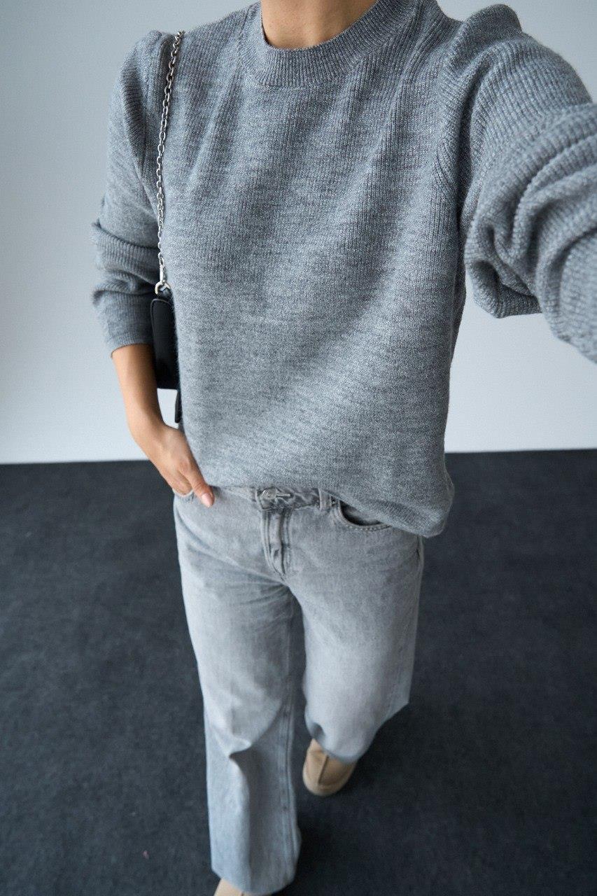 BİSİKLET YAKA DÜZ KAZAK 