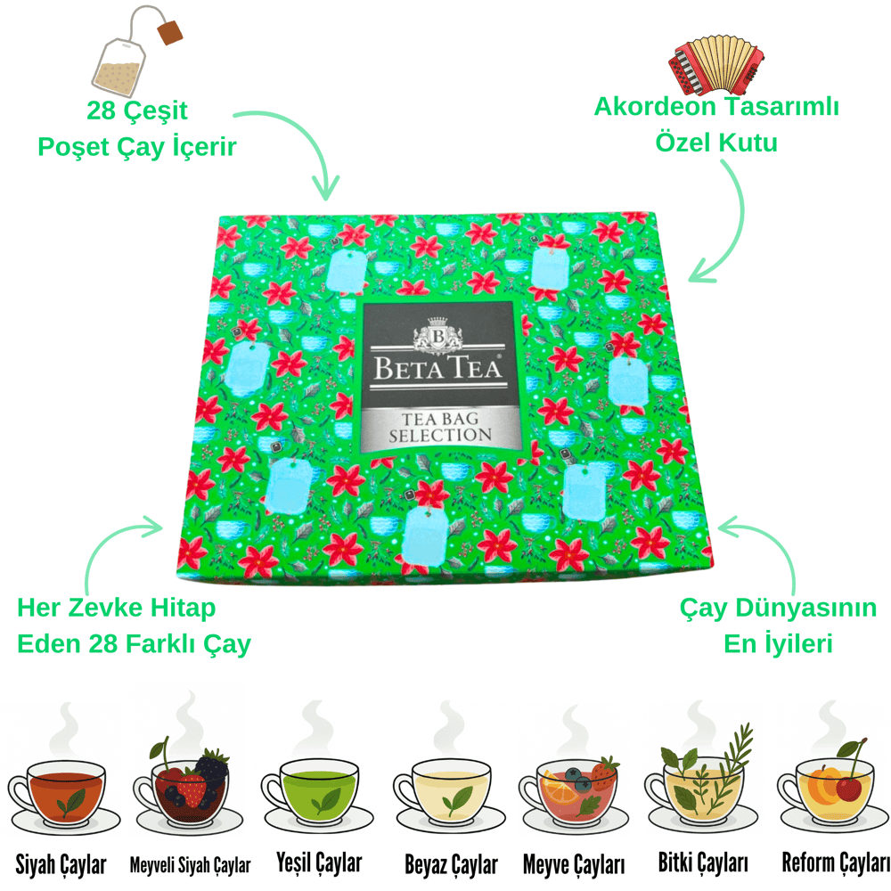 Beta Akordeon Serisi Tea Bags Selection (28'Li)