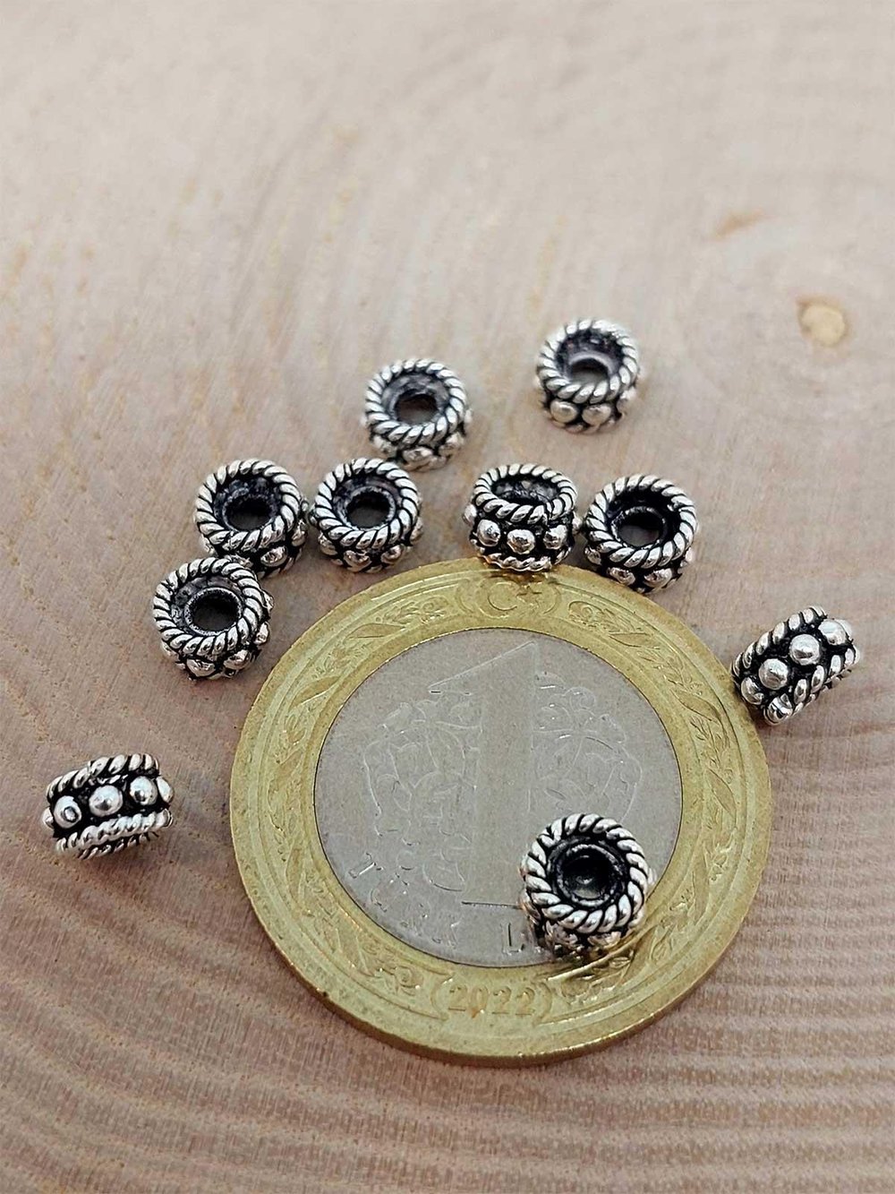 925 Ayar Gümüş Boncuk Ara Malzeme 3.5*6mm/adet (45626)