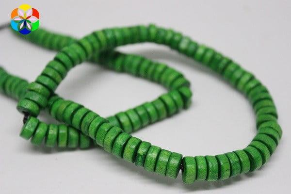 Ahşap YARIM Dizi Rondela Yeşil (18cm uzunluğundadır)