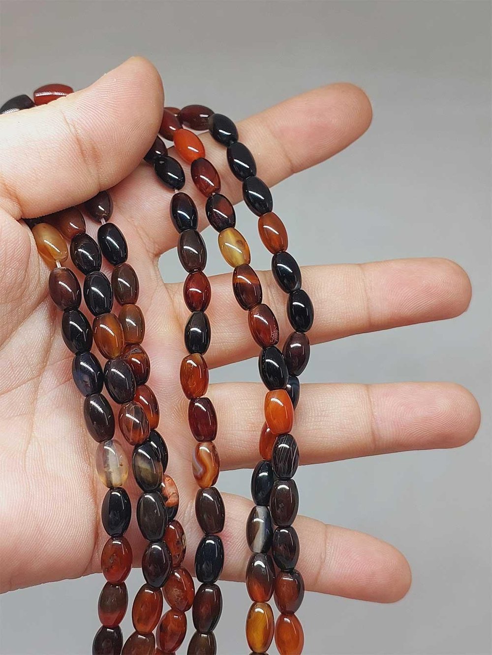 Akik Taşı Arpa Kesim Dizi 6*8.5mm (49978)
