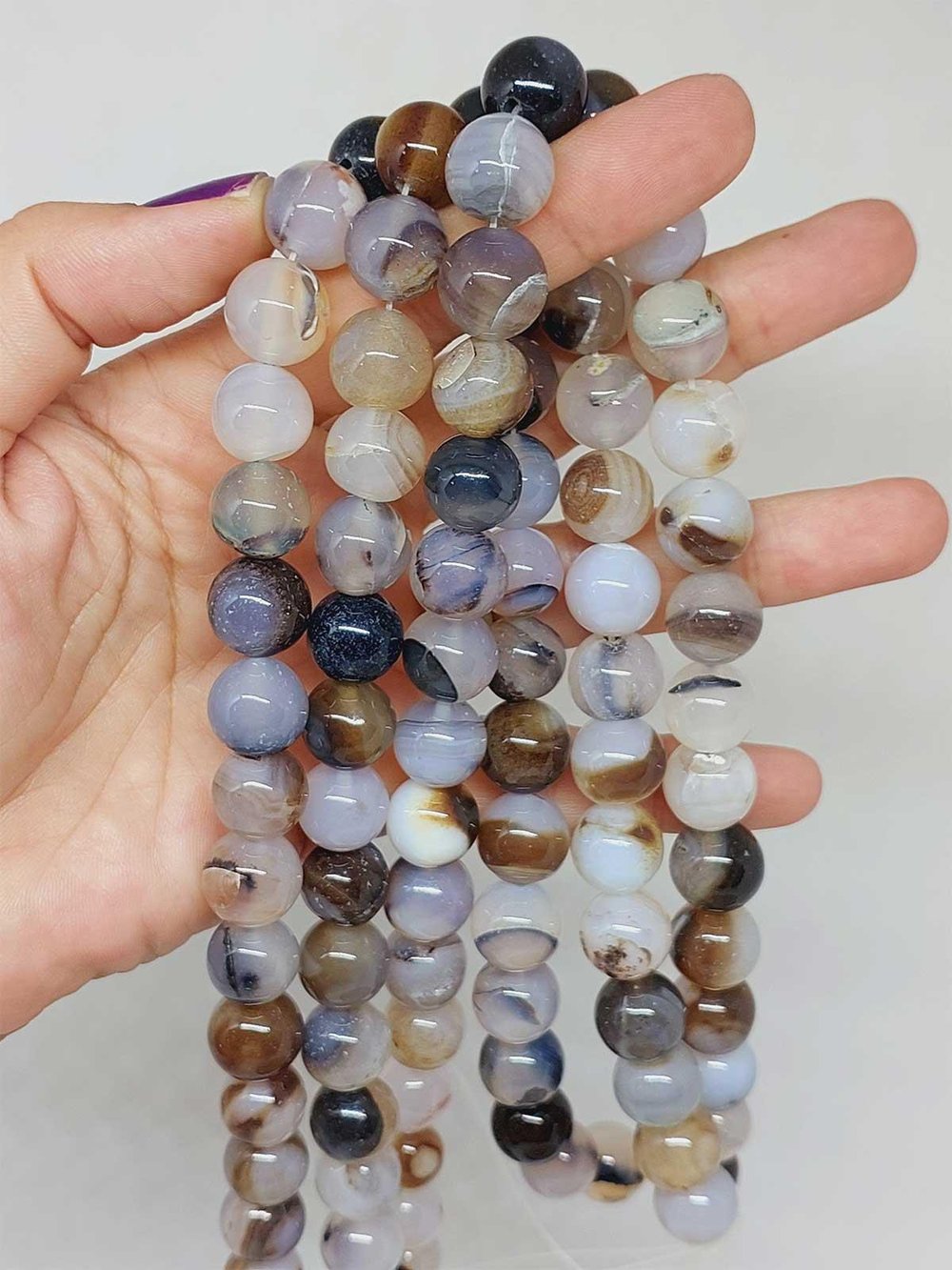 Akik Taşı Dizi 12mm (53384)