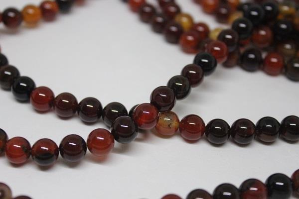Akik Taşı YARIM Dizi 8mm (17303) (18cm uzunluğundadır)