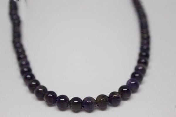 Ametist Taşı Koyu Renk YARIM Dizi 5-6mm (18cm uzunluğundadır)