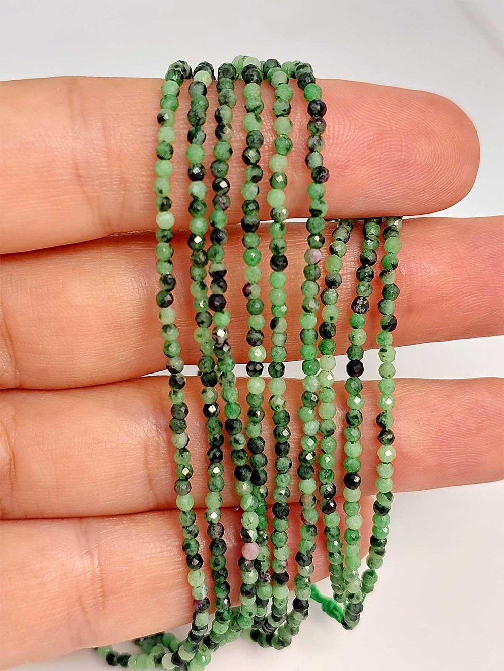 Anyolit (Rubizoit- Rubyzoisit) Taşı Dizi 1.8mm (45456) YARIM Dizi (17cm uzunluğundadır)