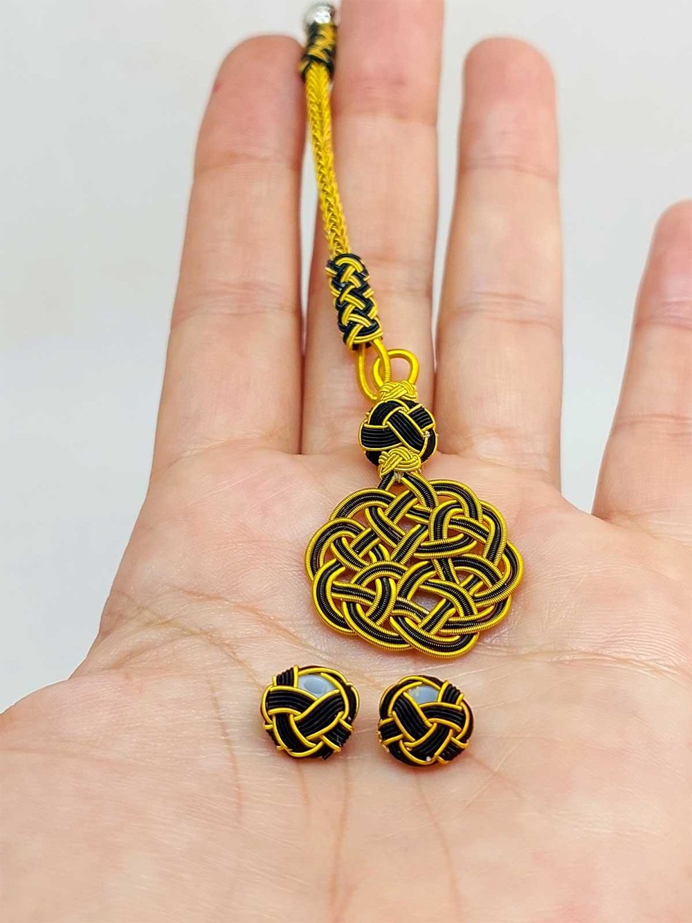 Bakır El İşi Kazaz Püskül & 2 Habbeli Takım (45530)