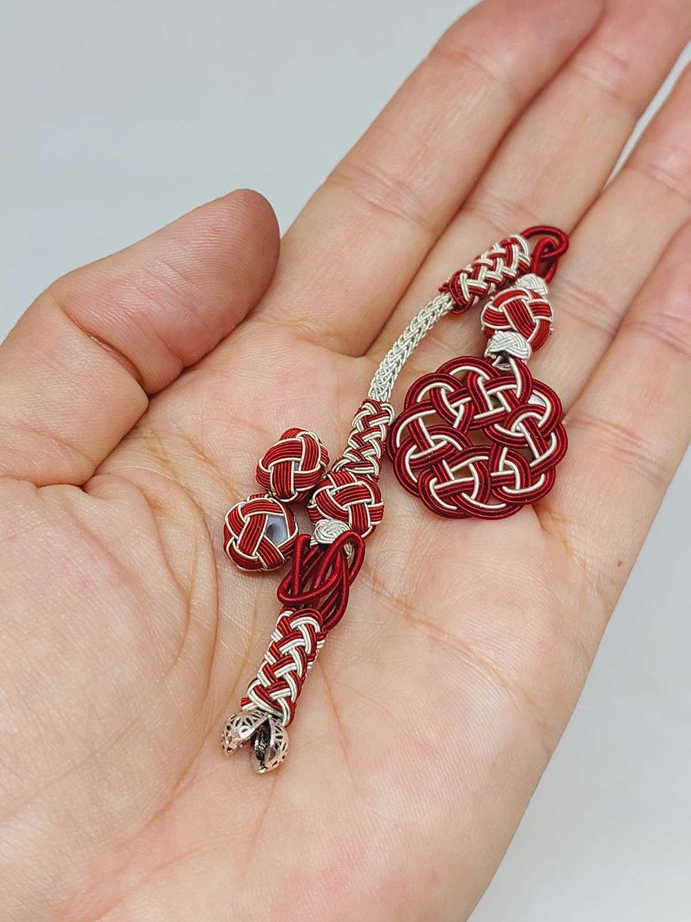 Bakır El İşi Kazaz Püskül & 2 Habbeli Takım (55726)