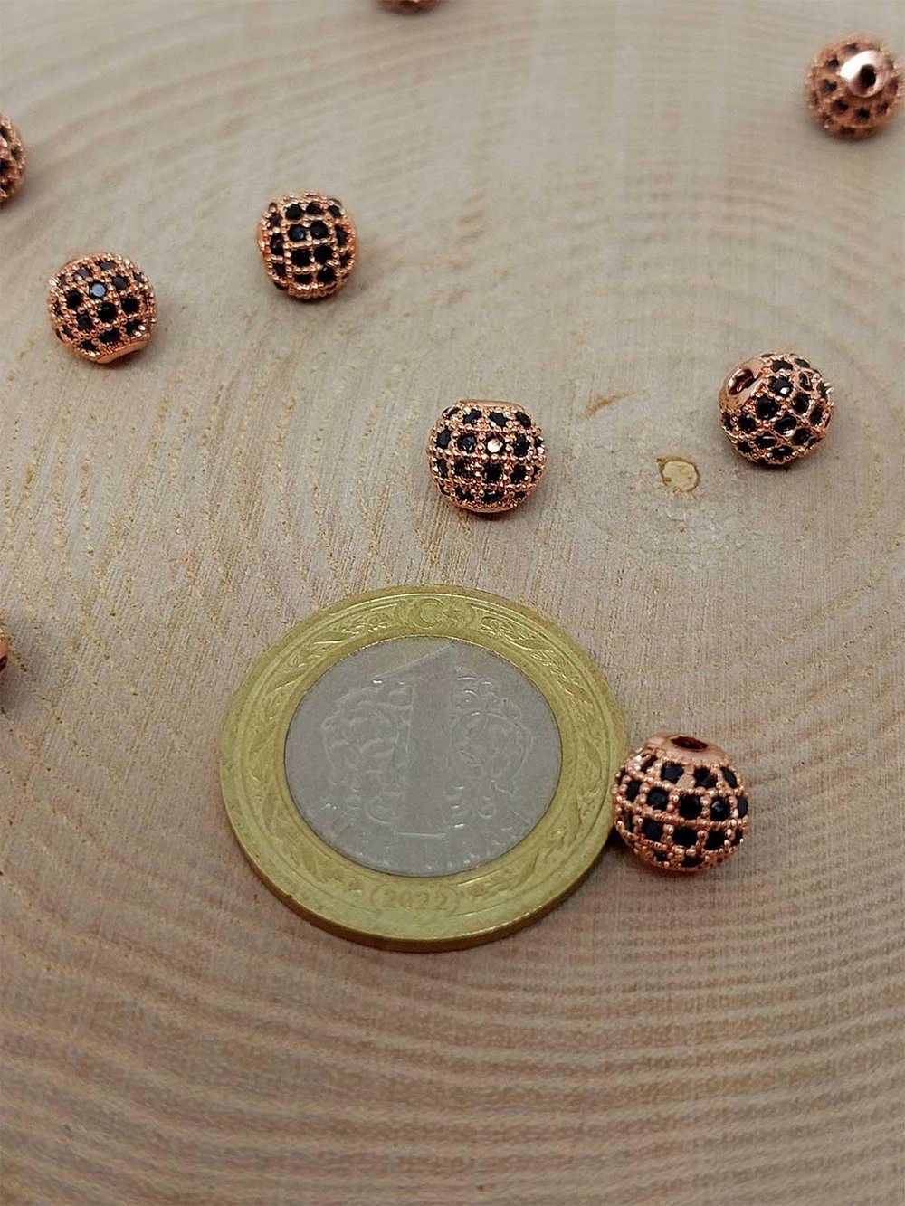 Bakır Renkli Zirkon Taş Ara Malzeme 8mm/adet (45604)