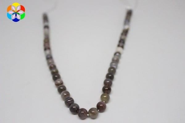Botswana Akik Taşı YARIM Dizi 8mm (18cm uzunluğundadır)