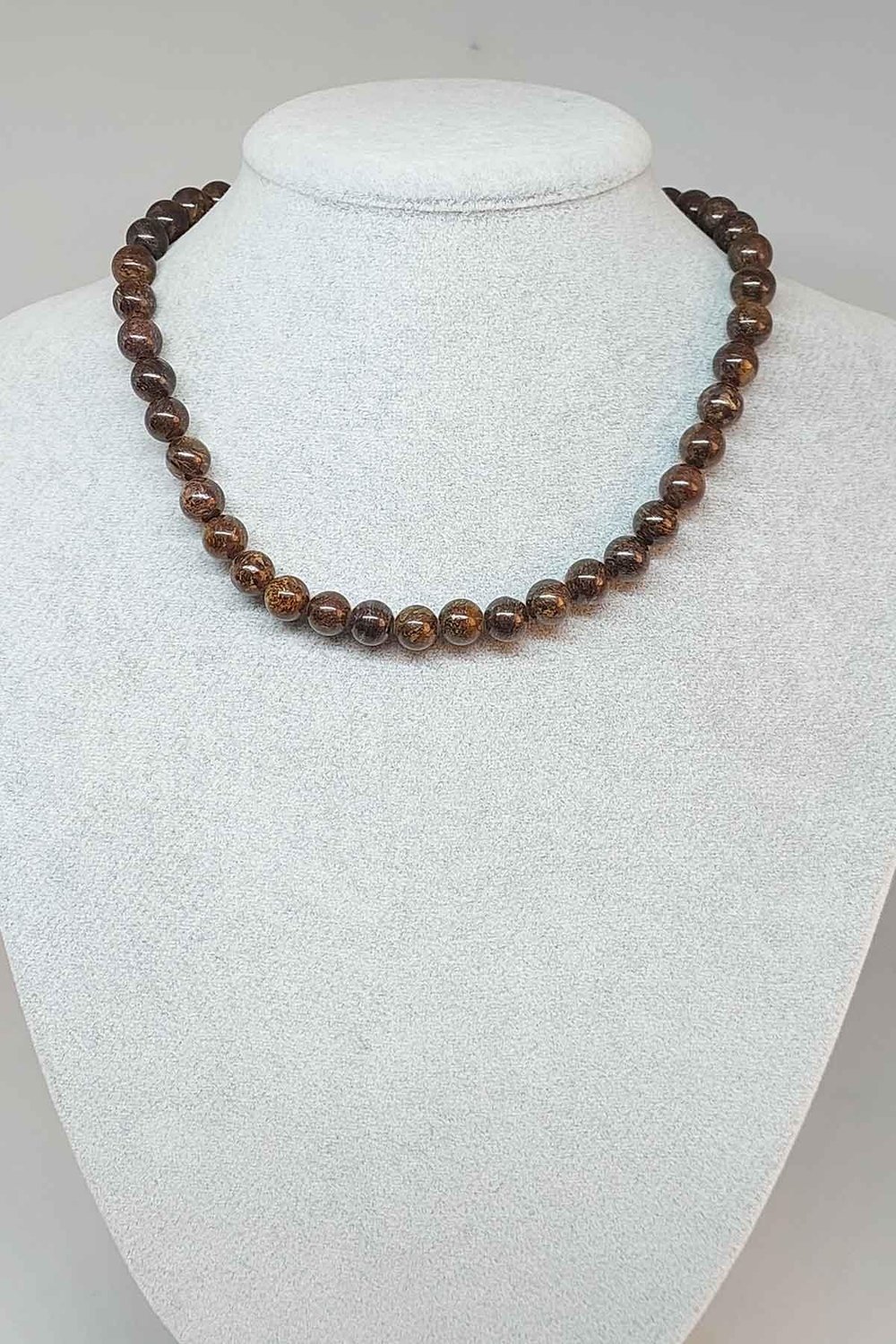 Bronzit Taşı Kolye 8mm (Klipsli)