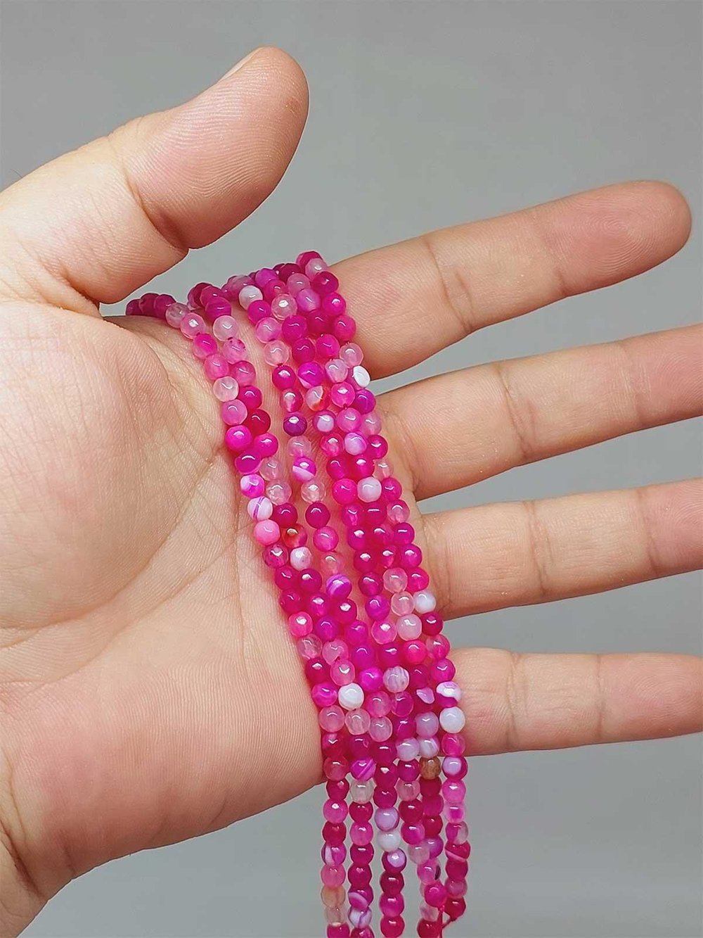 Çeyrek Dizi (9cm uzunluğundadır!) Akik Taşı Faset Kesim Çeyrek Dizi 4mm (51416)