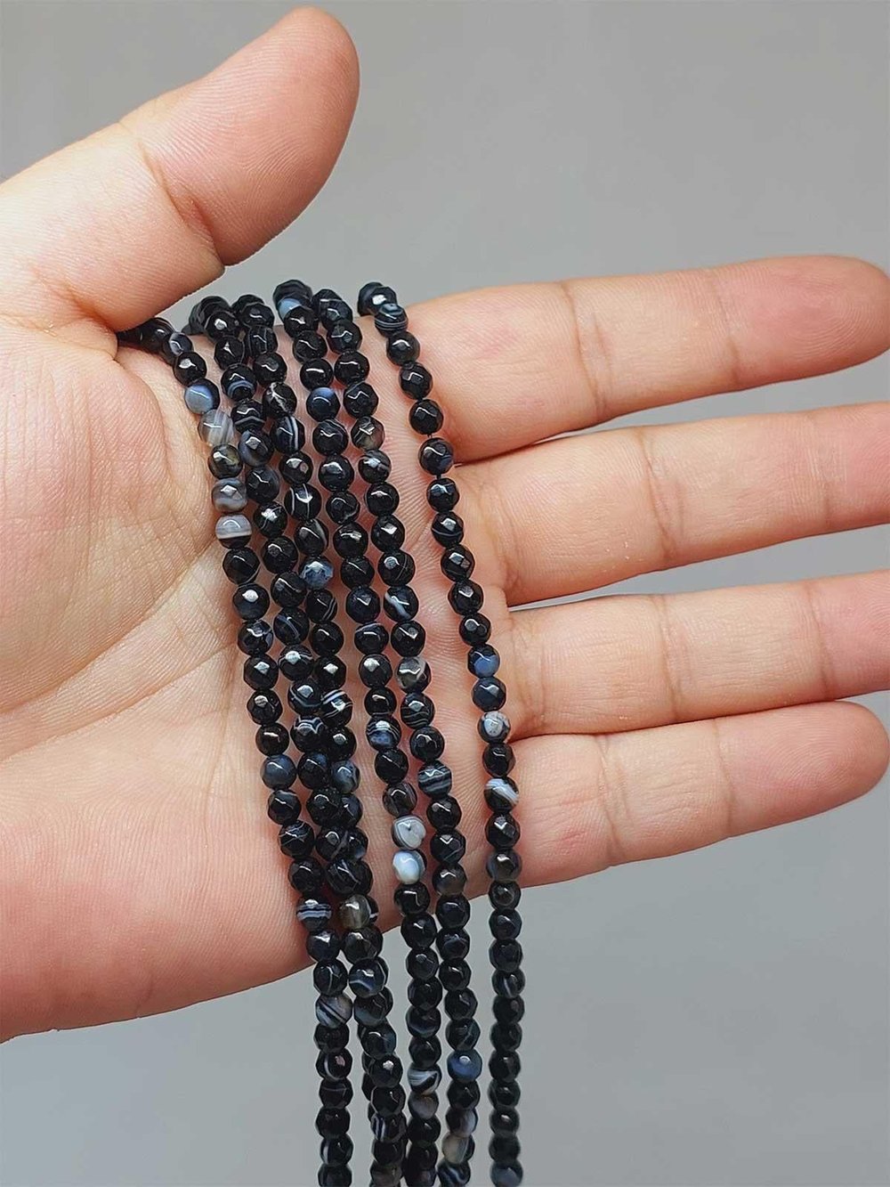 Çeyrek Dizi (9cm uzunluğundadır!) Akik Taşı Faset Kesim Çeyrek Dizi 4mm (51414)