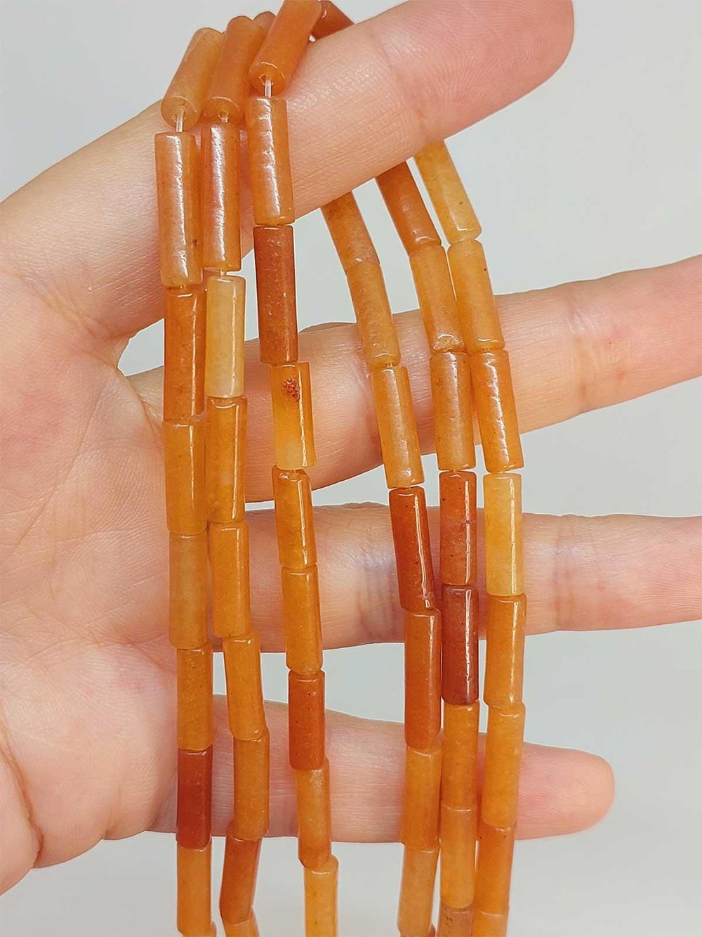 Çeyrek Dizi (9cm uzunluğundadır!) Akik Taşı Silindir Kesim 4x12.5mm Çeyrek Dizi (49390)
