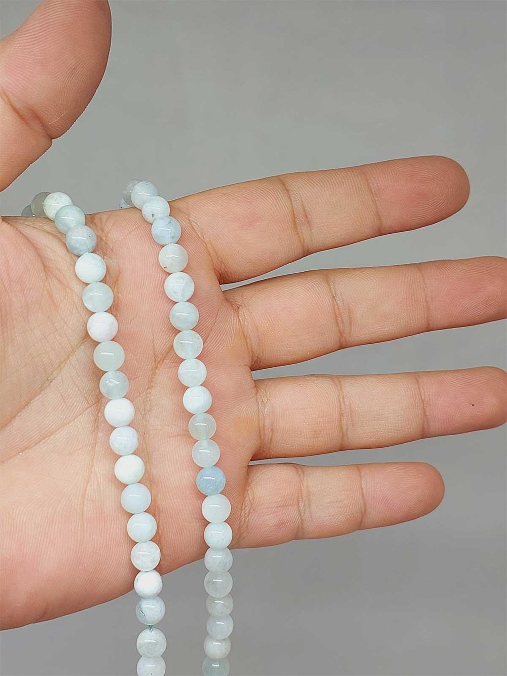 Çeyrek Dizi (9cm uzunluğundadır!) Akuamarin Taşı Çeyrek Dizi 5.5mm (52410)