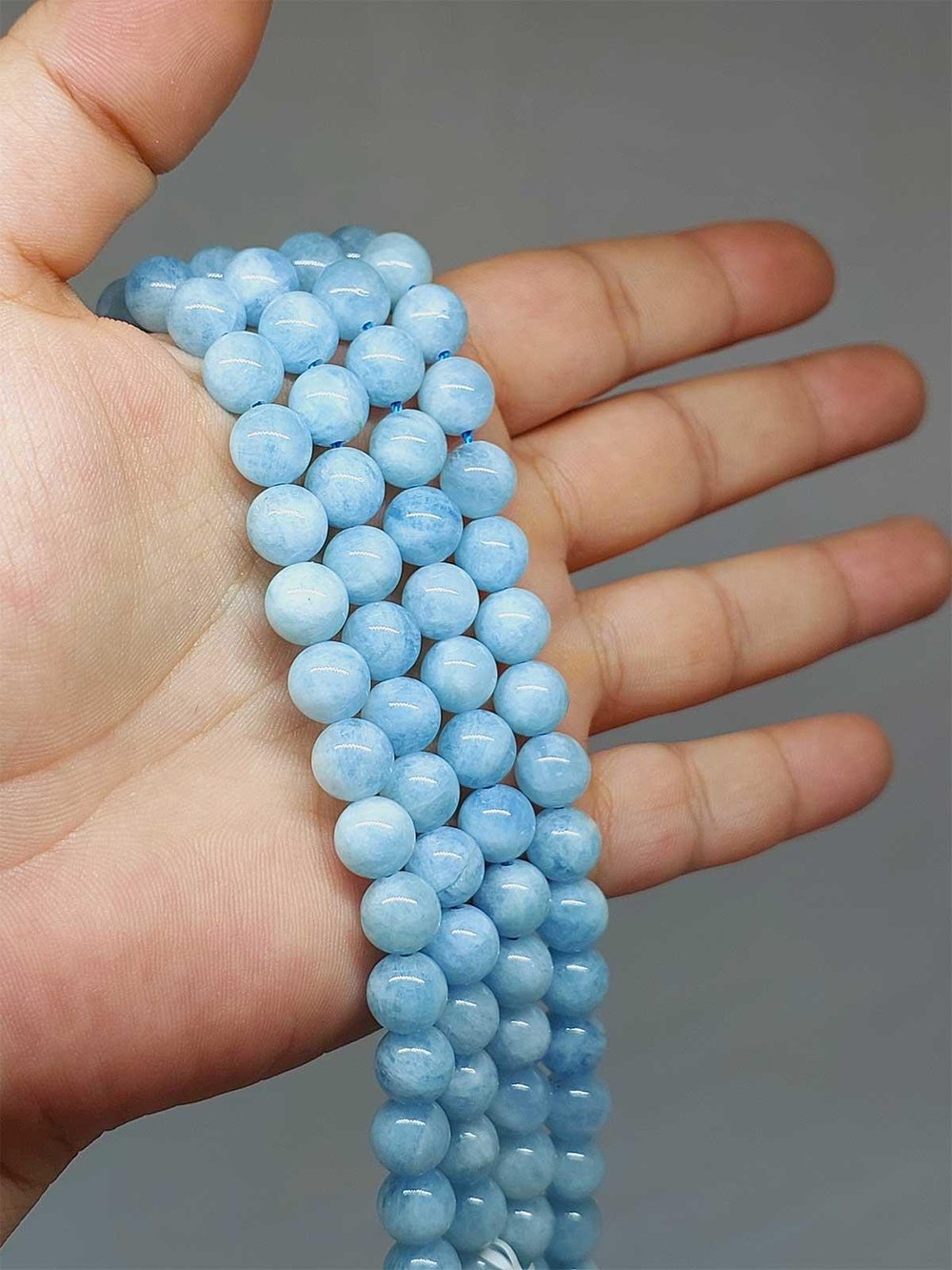 Çeyrek Dizi (9cm uzunluğundadır!) Akuamarin Taşı Royal Quality Çeyrek Dizi 8.5mm (52818)