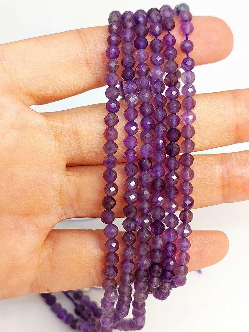 Çeyrek Dizi (9cm uzunluğundadır!) Ametist Taşı Faset Kesim Çeyrek Dizi 3.5mm (45246)