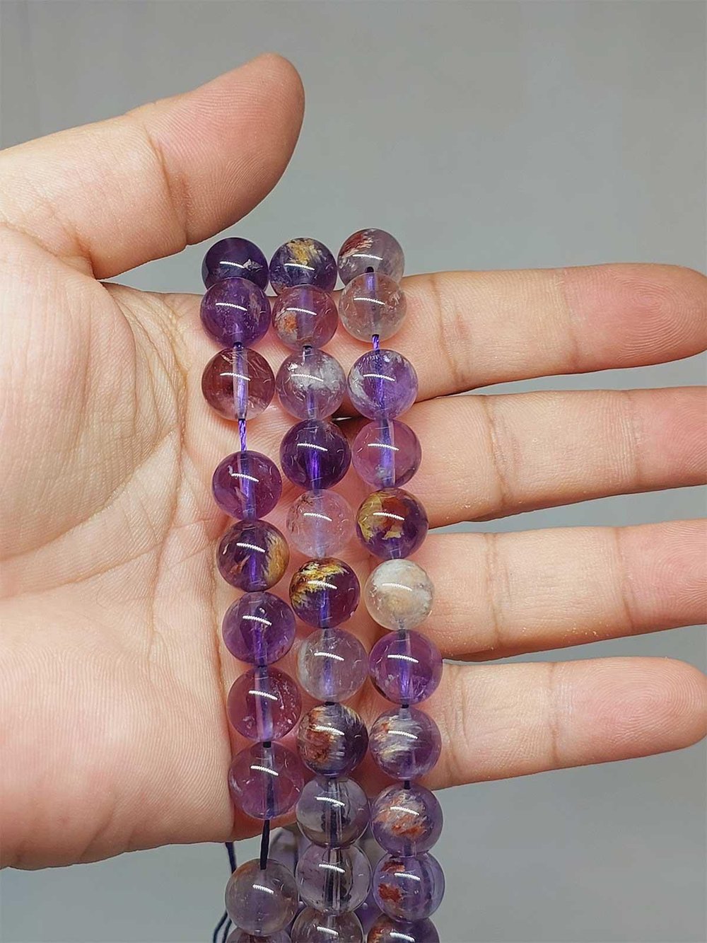Çeyrek Dizi (9cm uzunluğundadır!) Ametrin Taşı Çeyrek Dizi 10mm (51354)