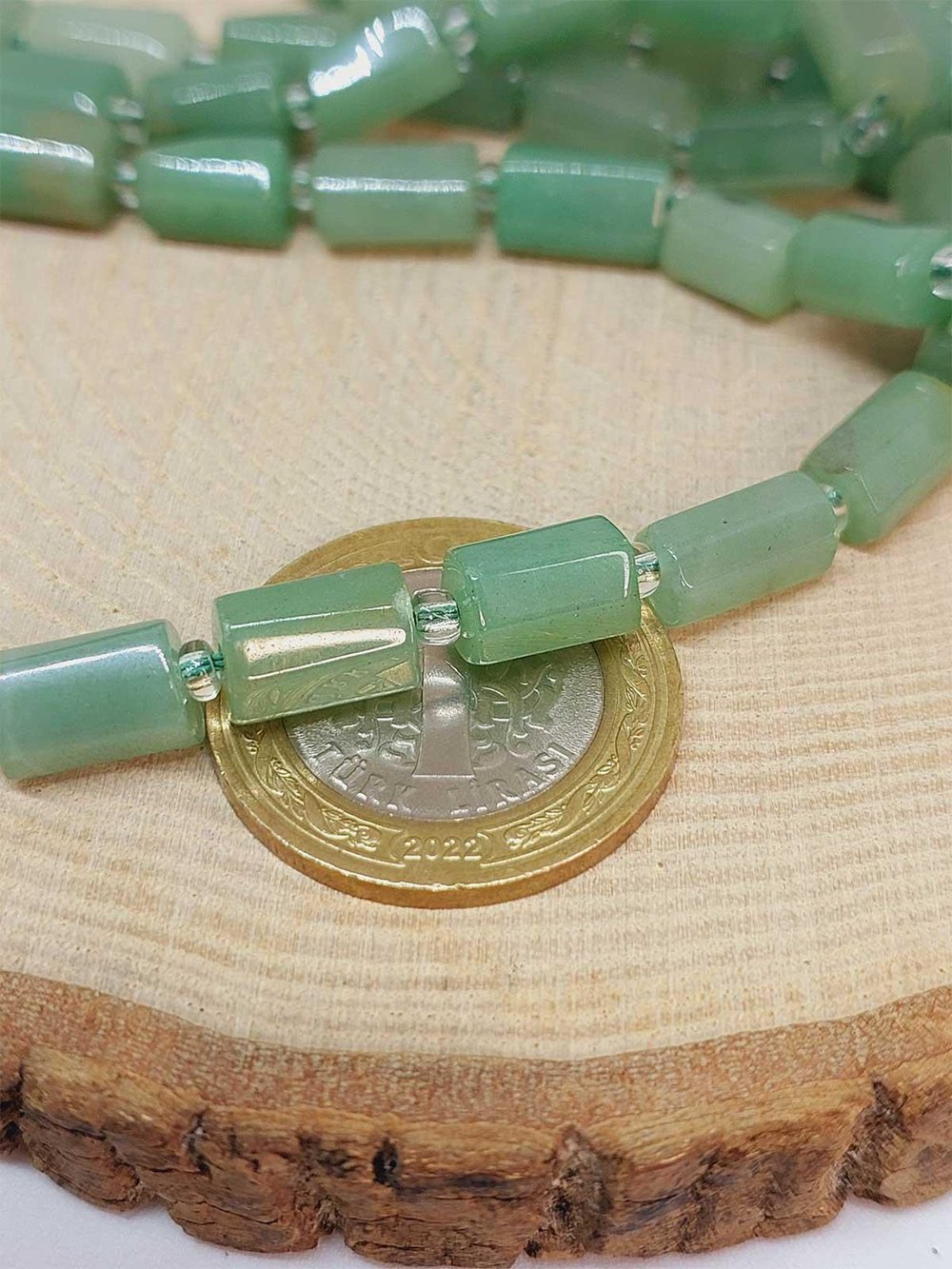 Çeyrek Dizi (9cm uzunluğundadır!) Aventurin Taşı 7x12mm Çeyrek Dizi (49946)