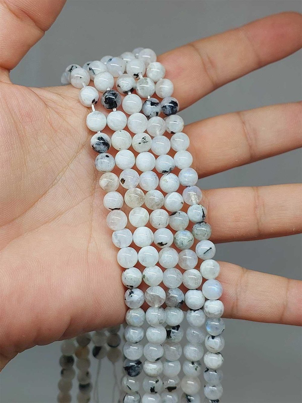 Çeyrek Dizi (9cm uzunluğundadır!) Ay Taşı Çeyrek Dizi 6mm (51346)
