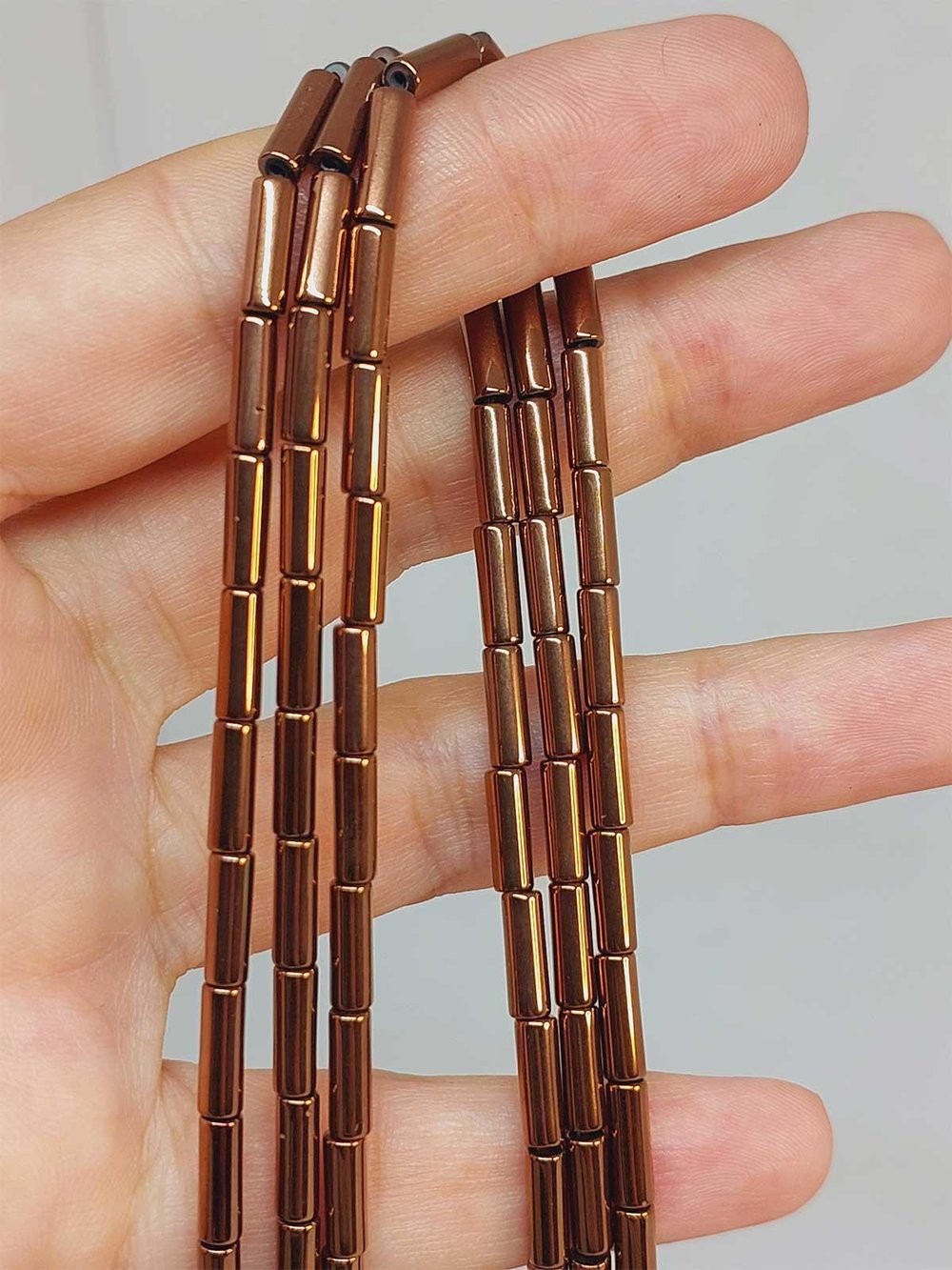 Çeyrek Dizi (9cm uzunluğundadır!) Hematit Taşı Çeyrek Dizi 3*9mm (49616)