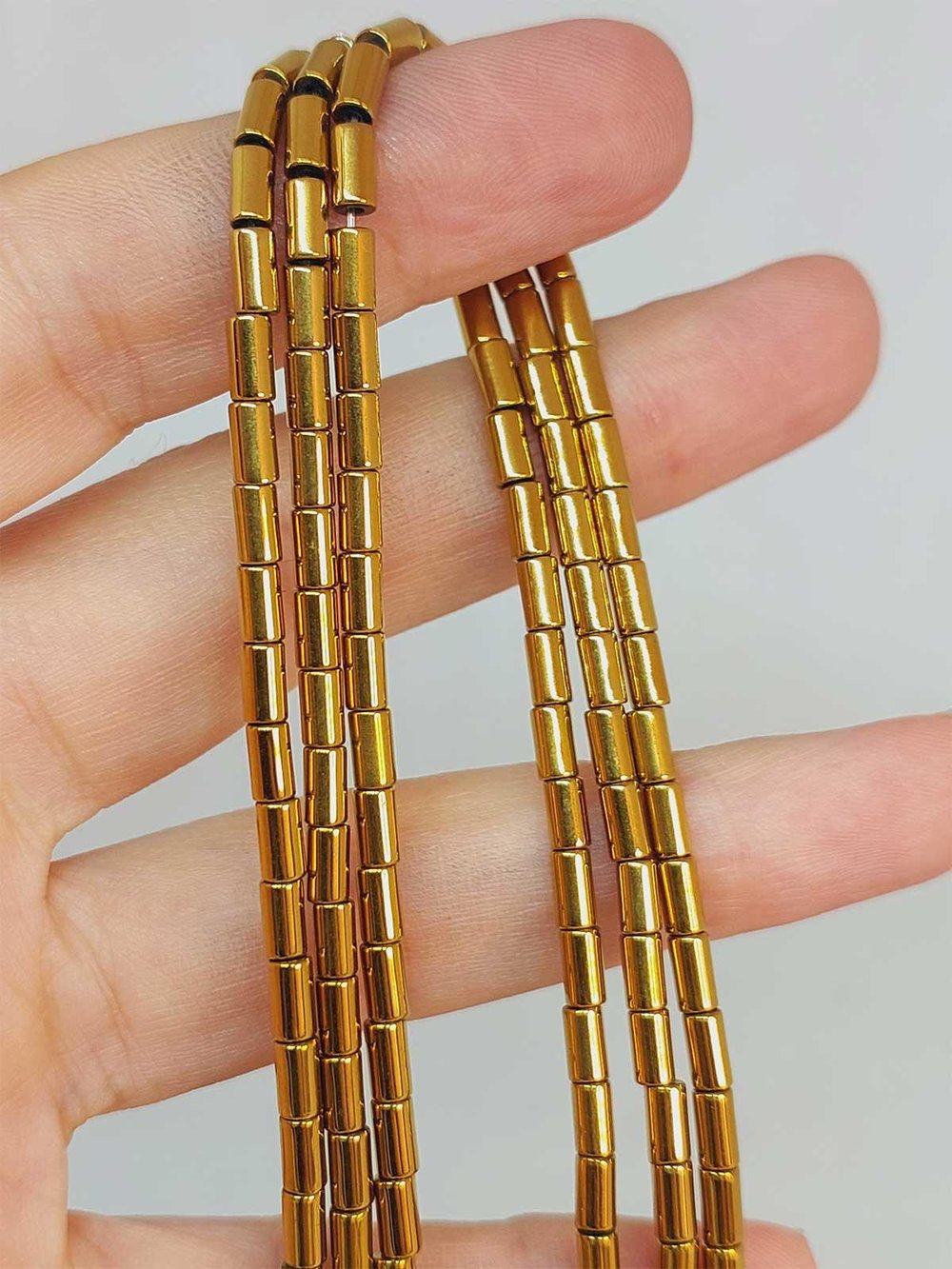 Çeyrek Dizi (9cm uzunluğundadır!) Hematit Taşı Çeyrek Dizi 2.5*5mm (49656)
