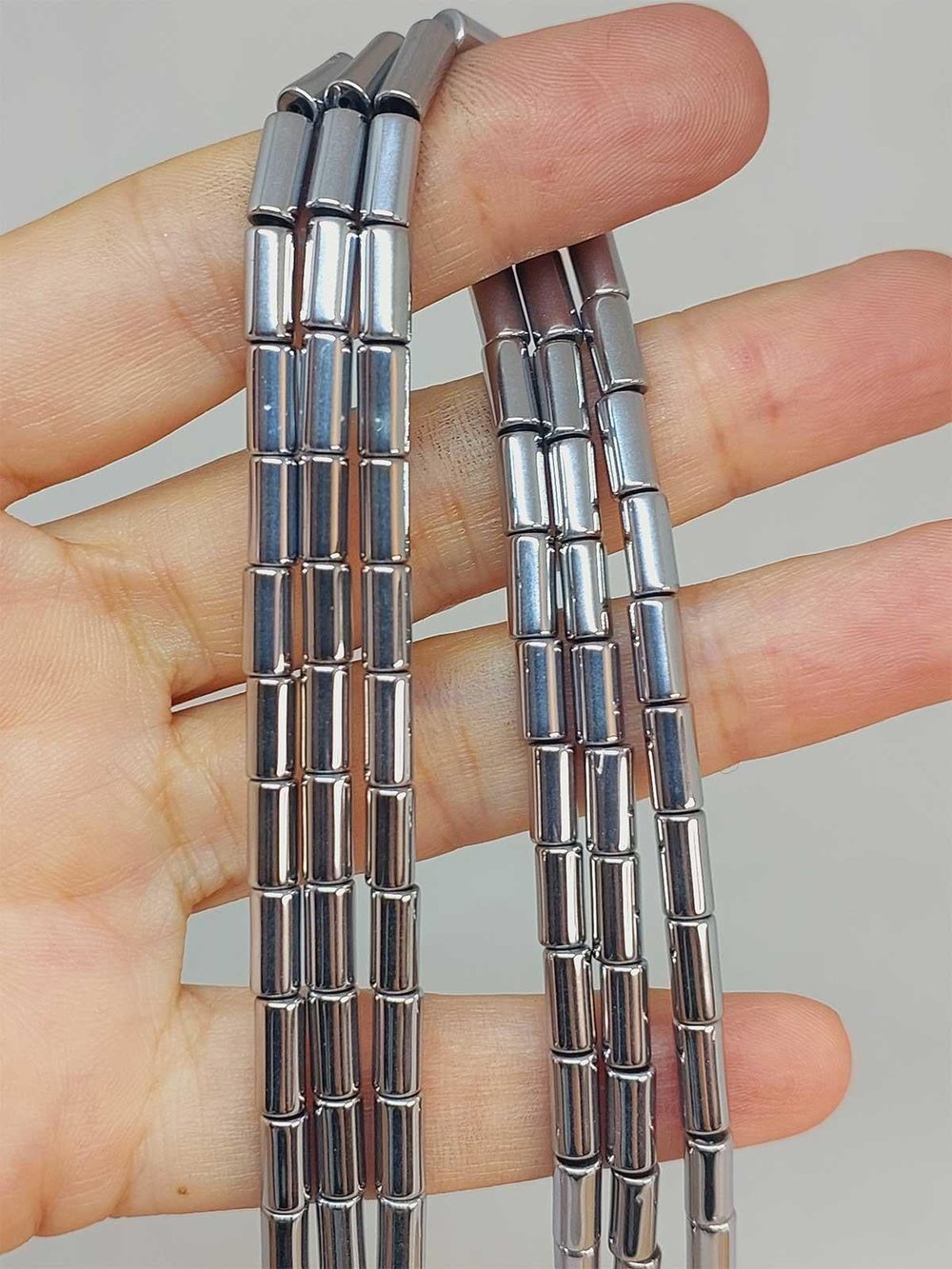 Çeyrek Dizi (9cm uzunluğundadır!) Hematit Taşı Çeyrek Dizi 3.5*8mm (48202)