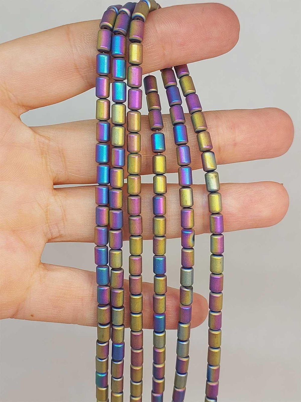 Çeyrek Dizi (9cm uzunluğundadır!) Hematit Taşı Çeyrek Dizi 4*5.5mm (48134)