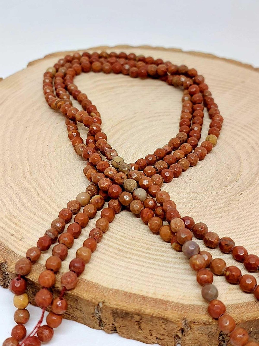 Çeyrek Dizi (9cm uzunluğundadır!) Jasper Taşı Faset Kesim Çeyrek Dizi 4mm (44540)