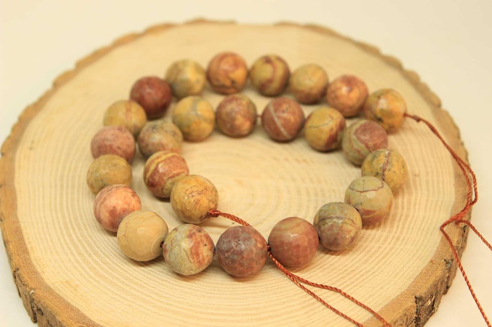 Çeyrek Dizi (9cm uzunluğundadır!) Jasper Taşı Çeyrek Dizi 13-14mm Aralığı (25910)