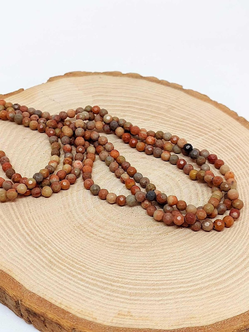 Çeyrek Dizi (9cm uzunluğundadır!) Jasper Taşı Faset Kesim Çeyrek Dizi 4mm (44520)