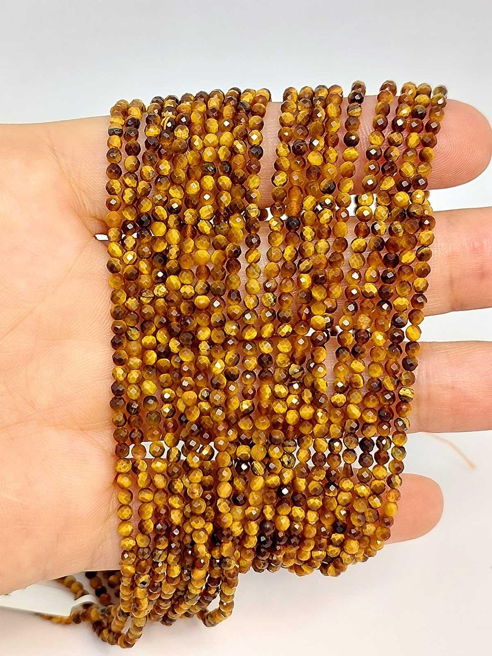 Çeyrek Dizi (9cm uzunluğundadır!) Kaplan Gözü Taşı Çeyrek Dizi 2mm (45414)