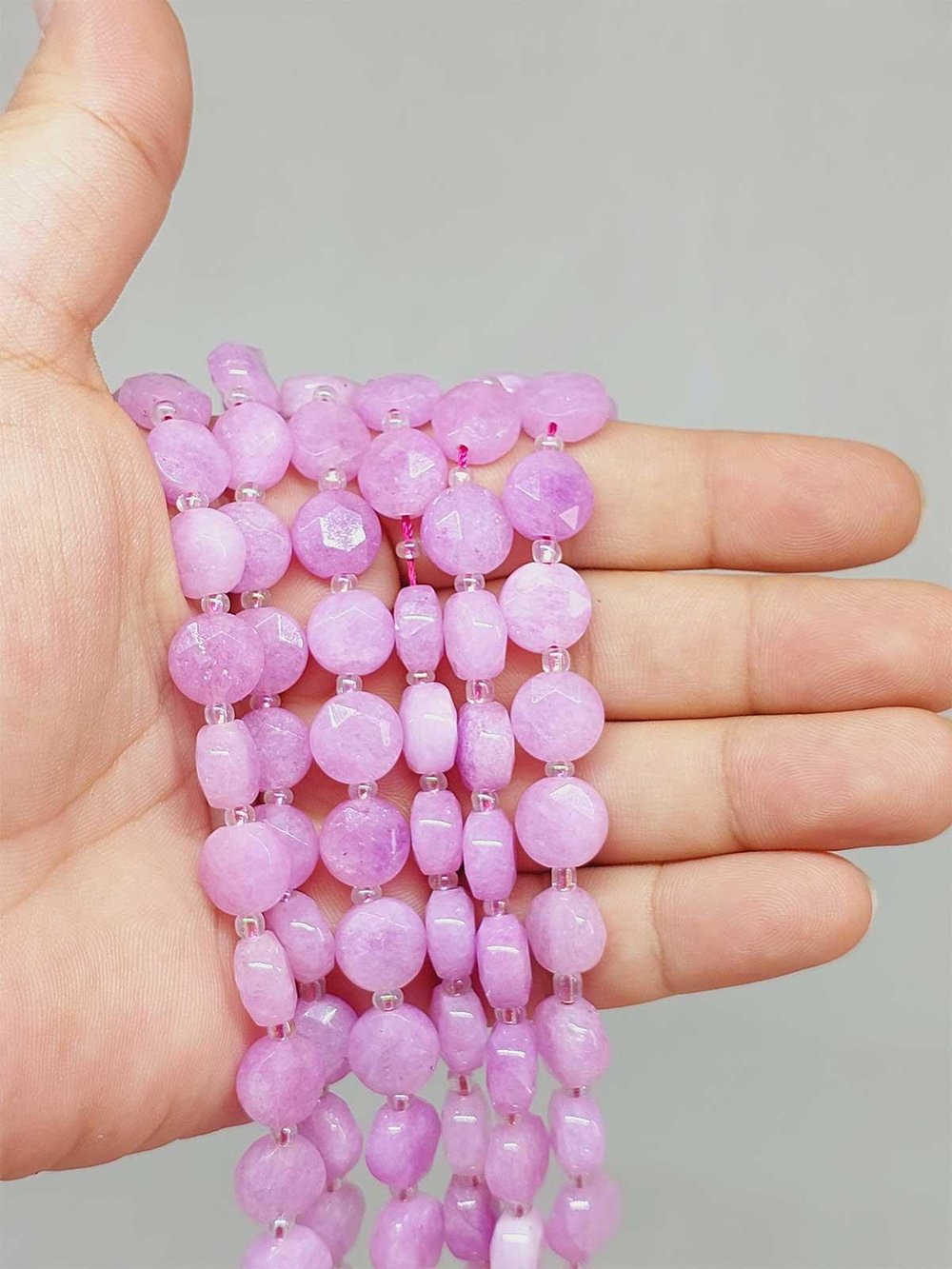 Çeyrek Dizi (9cm uzunluğundadır!) Kunzit Taşı 5.5x9.5mm Çeyrek Dizi (49900)