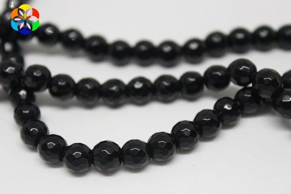 Çeyrek Dizi (9cm uzunluğundadır!) Onix (Oniks) Taşı Faset Kesim Parlak Çeyrek Dizi 6mm